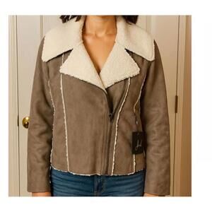Jack by BB Dakota Bomber Shearling Jacket, Women's Large